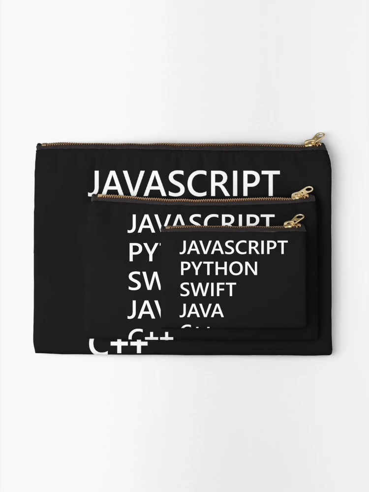 Thumbnail 2 of 4, Zipper Pouch, Programming Language Javascript Python Swift C++ Php Go For Coder Developer Programmer designed and sold by AJAD212.