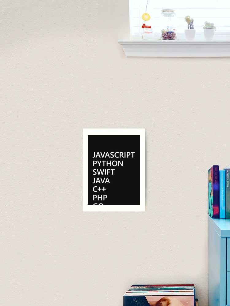 Thumbnail 2 of 3, Art Print, Programming Language Javascript Python Swift C++ Php Go For Coder Developer Programmer designed and sold by AJAD212.