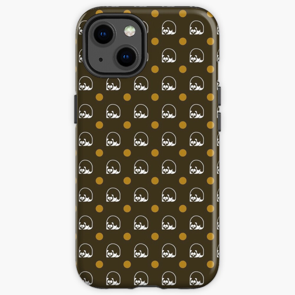 Logo on brown wallpaper iPhone Case