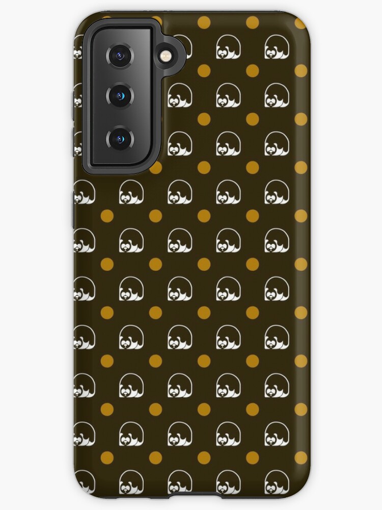 Samsung Galaxy Phone Case, Logo on brown wallpaper designed and sold by Panda Edizioni