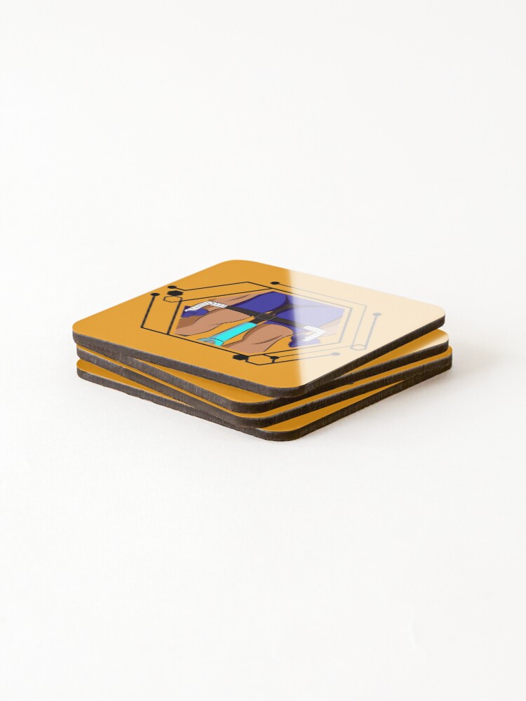 Thumbnail 4 of 5, Coasters (Set of 4), Crit Cyclist Front Line Art Color designed and sold by RabeDesigns.