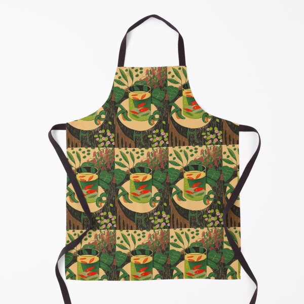 Item preview, Red fishes with plants inspired by Matisse designed and sold by chillstudio.