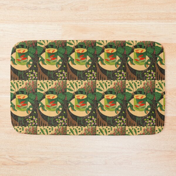 Item preview, Red fishes with plants inspired by Matisse designed and sold by chillstudio.