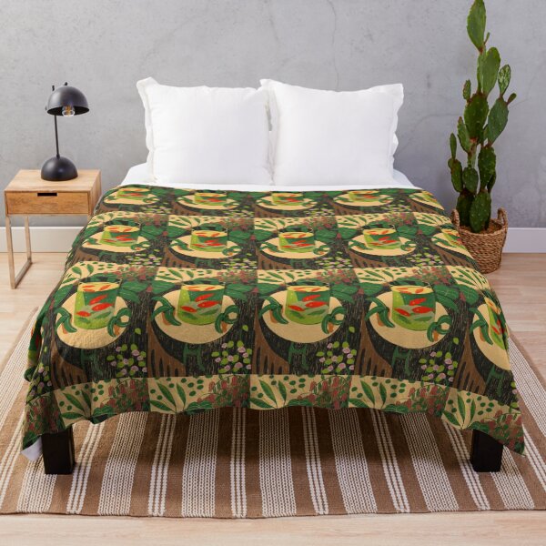 Item preview, Red fishes with plants inspired by Matisse designed and sold by chillstudio.