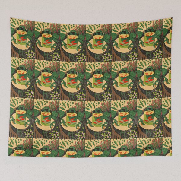 Item preview, Red fishes with plants inspired by Matisse designed and sold by chillstudio.
