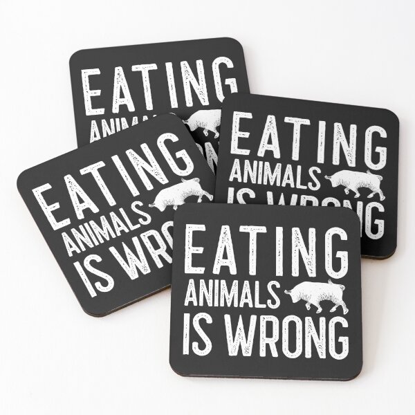 Item preview, Eating Animals Is Wrong designed and sold by curledup-cat.