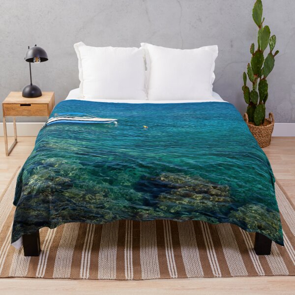Item preview, Panoramic photograph of speedboat anchored in Mediterranean sea designed and sold by adrianbrockwell.