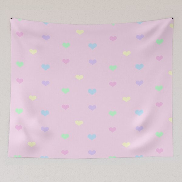 Item preview, Corazones pastel arcoíris suaves (rosa) designed and sold by PrinceCandymoon.
