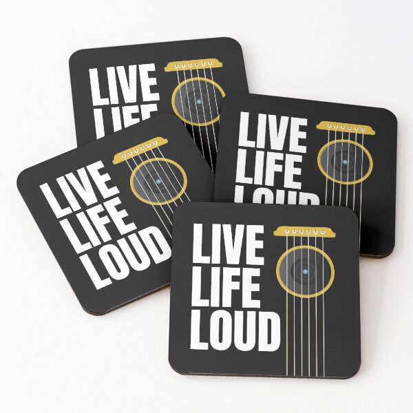 Item preview, Live Life Loud - Music Lovers Design with Guitar Strings and Loudspeaker designed and sold by P2CPOD.