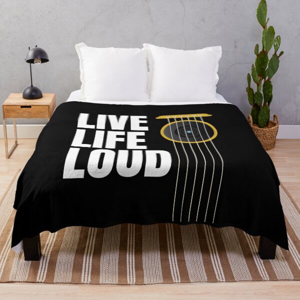 Item preview, Live Life Loud - Music Lovers Design with Guitar Strings and Loudspeaker designed and sold by P2CPOD.