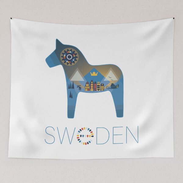 Item preview, Sweden, Scandinavia Dalahäst Horse,Symbol, Emblems, Dalecarlian horse designed and sold by Olha Mishchenko.