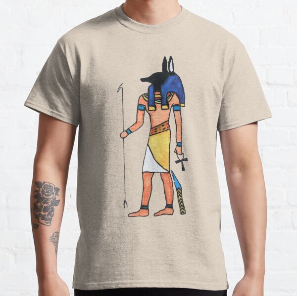 Ancient Egyptian God Anubis Watercolor Painting Classic T-Shirt