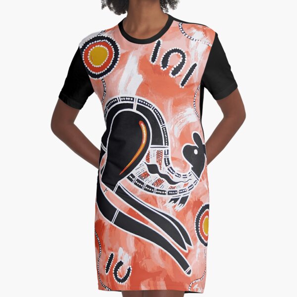 Aboriginal Art Midi Dress Summer Formal Night - N.V