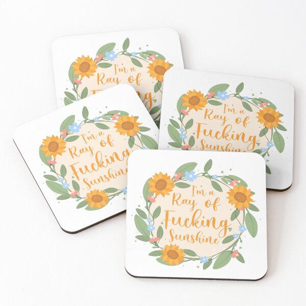Item preview, I'm A Ray Of F***ing Sunshine | Socially Awkward Floral Wreath designed and sold by 0TeeDesigns.