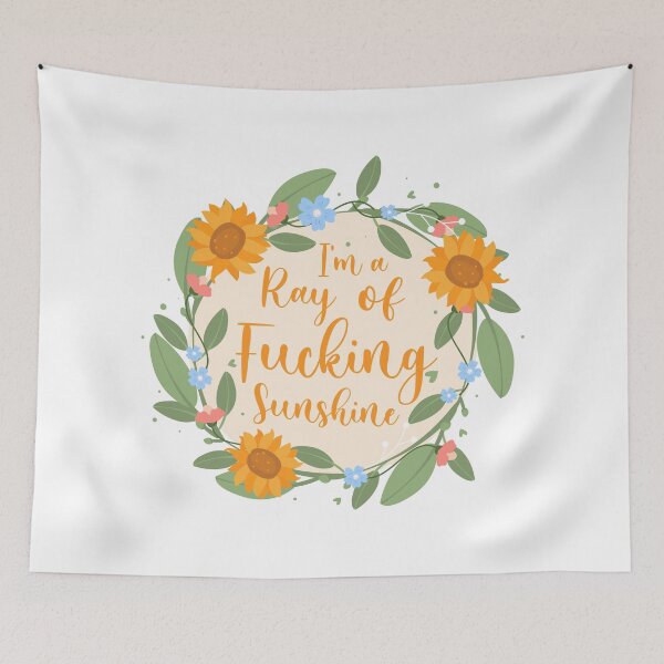 Item preview, I'm A Ray Of F***ing Sunshine | Socially Awkward Floral Wreath designed and sold by 0TeeDesigns.