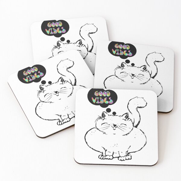 Item preview,  Fat Cat Drawing Motivational Good Vibes Gifts for Mom and Kids designed and sold by Beluved.