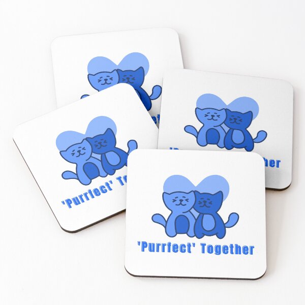 Item preview, Purrfect Together in Blue Valentines Day Design - Cute designed and sold by Pumpkin-Prints.