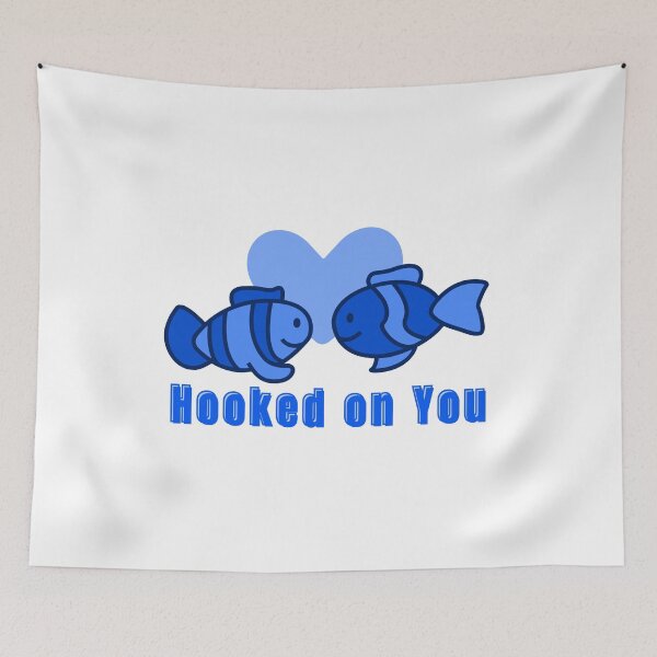 Item preview, Hooked on You in Blue Valentines Day Design - Cute designed and sold by Pumpkin-Prints.
