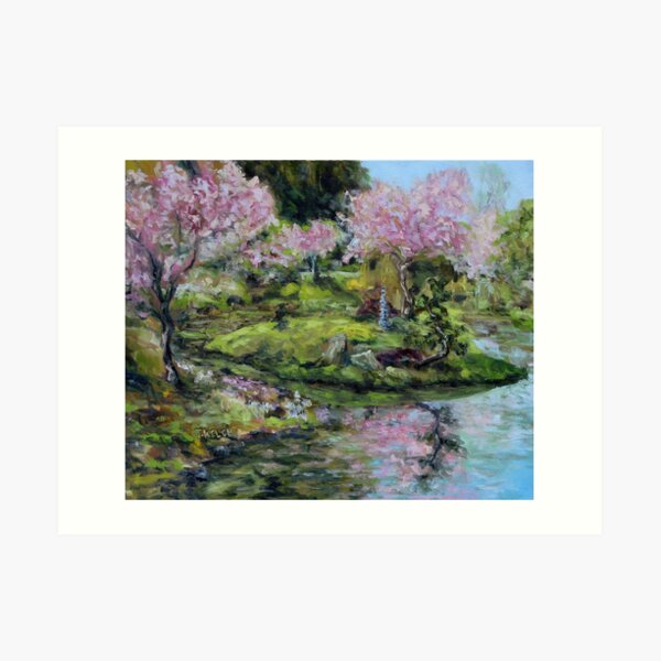 Cherry Blossoms Mayne Island Japanese Garden Art Print