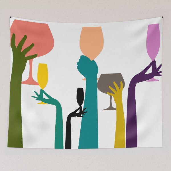 Item preview, Wine lover gift wine everywhere colorful wine glasses designed and sold by hyggekrog.