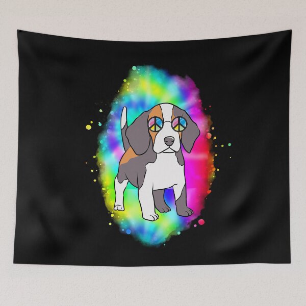 Item preview, Cute Hippie Beagle Tie Dye Peace Sign Dog Lovers designed and sold by funnytshirtemp.