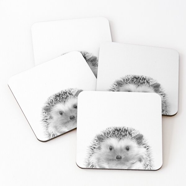 Item preview, Hedgehog Black White Art Print, by Zouzounio Art designed and sold by zouzounioart.