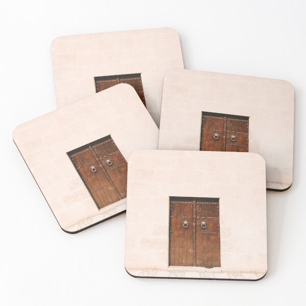 Item preview, Wooden door with pink wall, North African architecture designed and sold by Melissa Peltenburg.