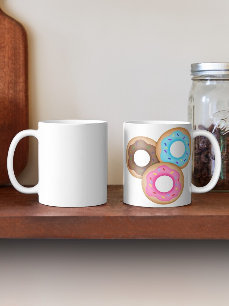 Alternate view of Donut Trio Pink Blue Brown Coffee Mug