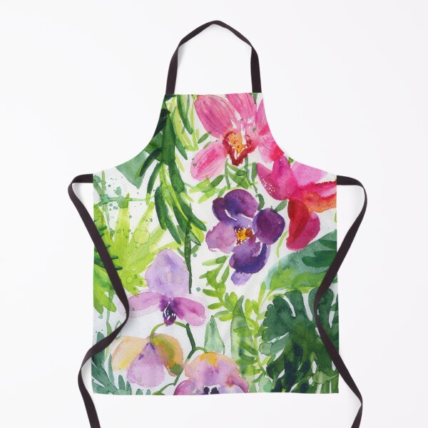 Item preview, orchideas in jungle: watercolor pattern designed and sold by kosarandrea.