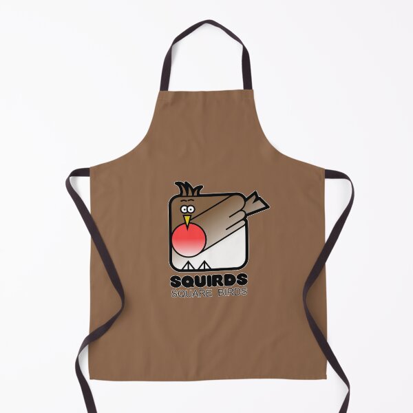 Item preview, Fun Graphic Retro Square Bird Red Robin Squirds Chocolate Brown designed and sold by Quooki.