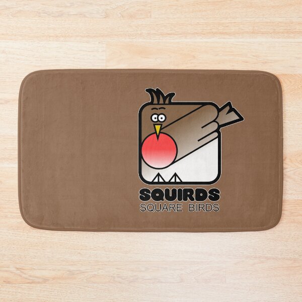 Item preview, Fun Graphic Retro Square Bird Red Robin Squirds Chocolate Brown designed and sold by Quooki.