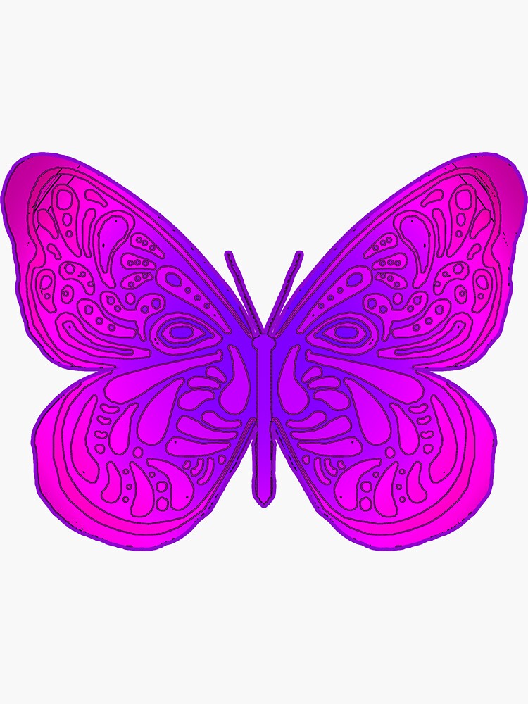 "Purple Butterfly Emoji Cute Pink Girl Aesthetic" Sticker for Sale by