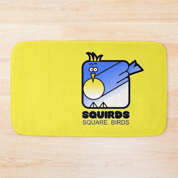 Item preview, Fun Graphic Square Bird Blue Jay Squirds Lemon Yellow designed and sold by Quooki.