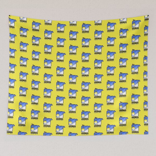 Item preview, Fun Graphic Square Bird Blue Jay Squirds Lemon Yellow designed and sold by Quooki.