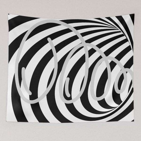 Item preview, Black, White and heather Spiral spring illusion pattern designed and sold by Maanya-Tees.