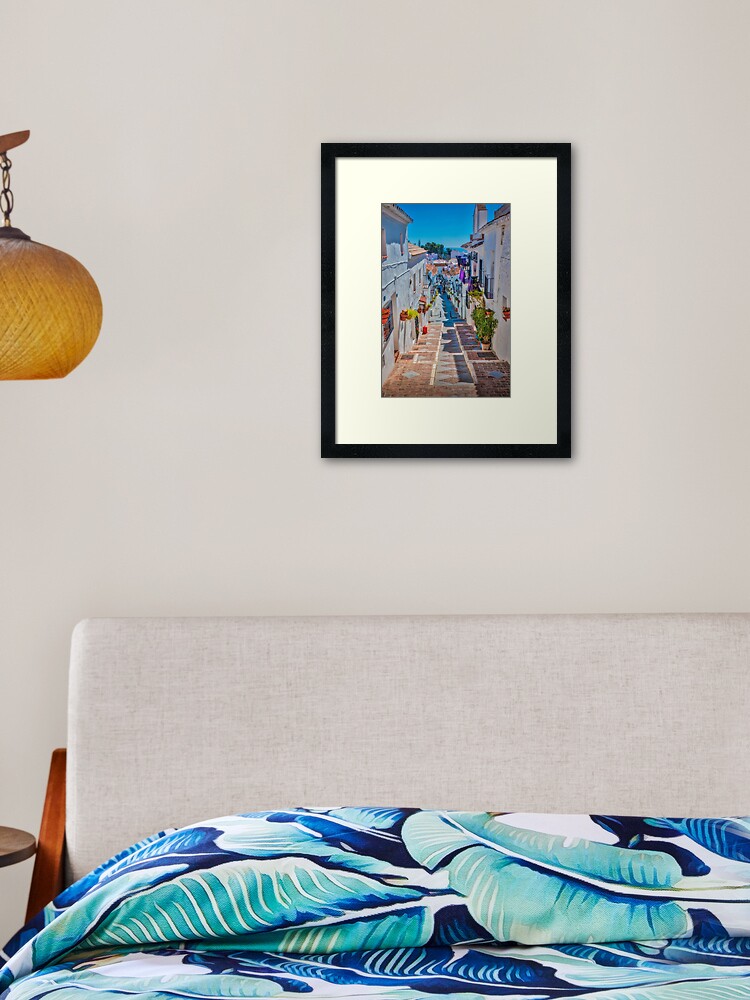 Thumbnail 2 of 7, Framed Art Print, The Steps at Mijas designed and sold by vivsworld.