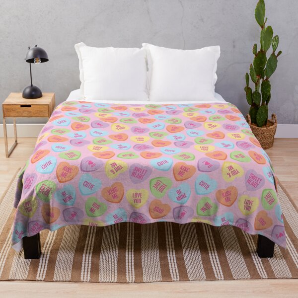 Conversation Hearts Throw Blanket