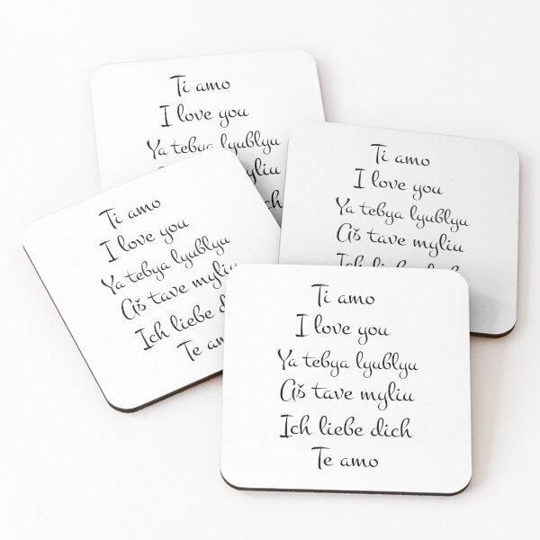 Artikelvorschau, Ti amo, ich liebe dich, Ya tebya lyublyu, Aš tave myliu, Ich liebe dich, Te amo entworfen und verkauft von LiniShop.