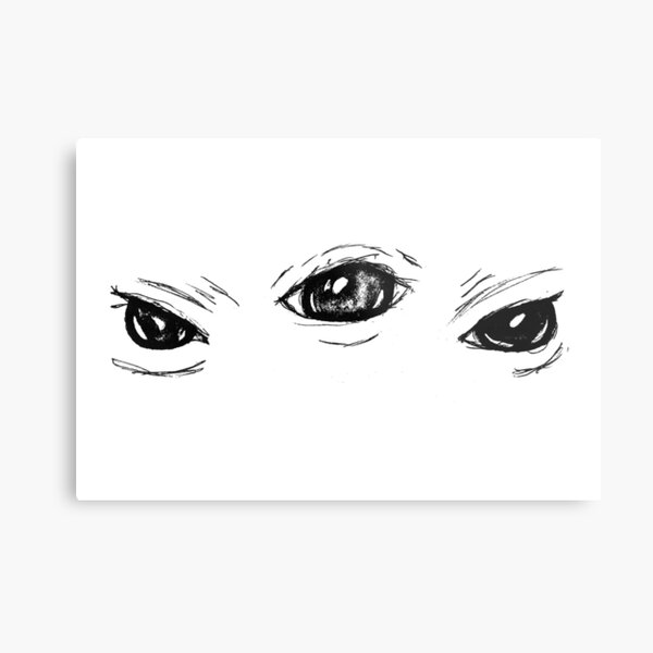 Eyes Sketch Metal Print