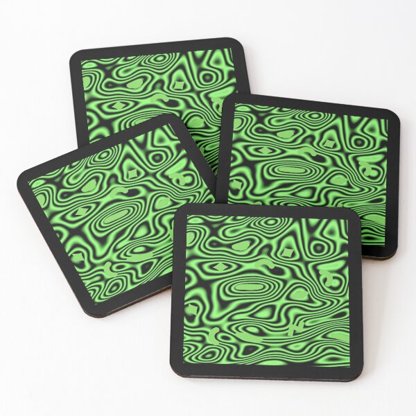 Item preview, Florescent green and black wave illusion pattern designed and sold by Maanya-Tees.