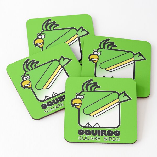 Item preview, Fun Graphic Retro Square Bird Parakeet Squirds Lime Green designed and sold by Quooki.