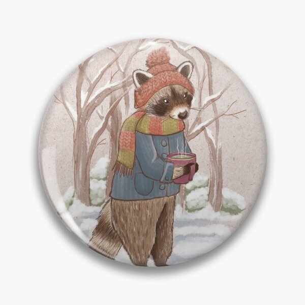 Item preview, Raccoon with Tea designed and sold by theacorngrove.