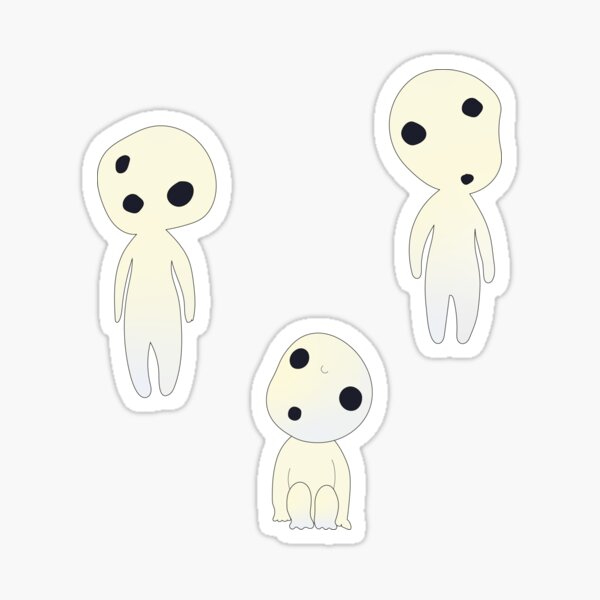 Kodamas Japanese tree spirits Sticker