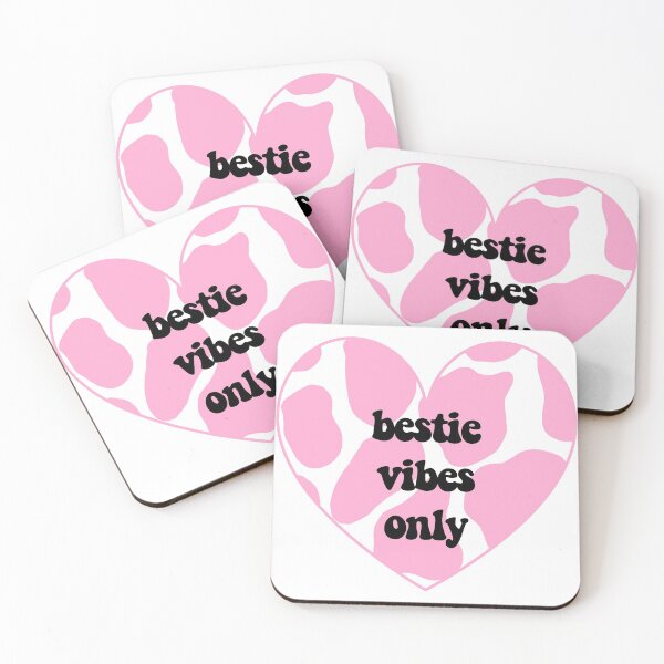 Item preview, bestie vibes only cow print pink heart designed and sold by alessiacara.