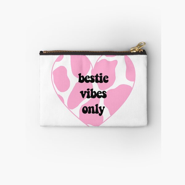 Item preview, bestie vibes only cow print pink heart designed and sold by alessiacara.