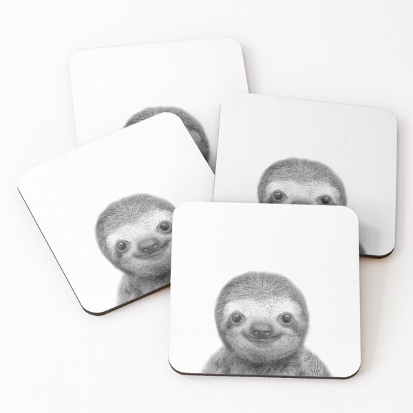 Item preview, Baby Sloth Black White Art Print, by Zouzounio Art designed and sold by zouzounioart.