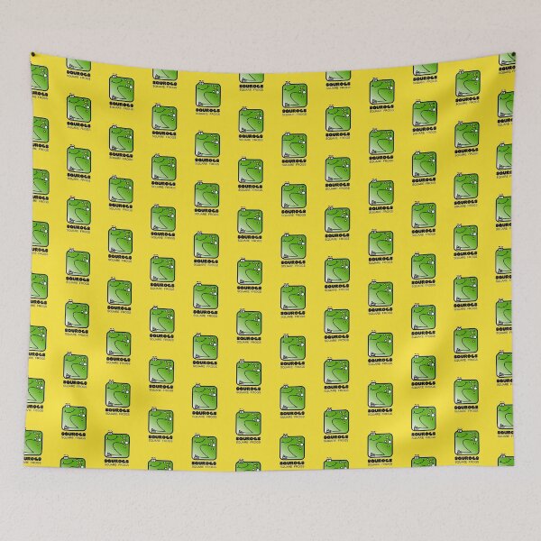 Item preview, Fun Graphic Retro Square Frog Squrogs Lemon Yellow designed and sold by Quooki.