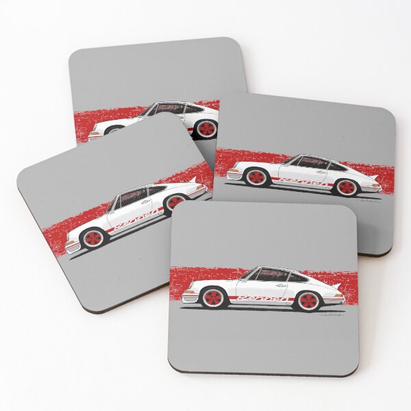 Item preview, My drawing of the iconic German sports car decorated in red designed and sold by designjaag.