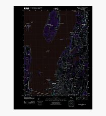 USGS TOPO Map Rhode Island RI Prudence Island 20120518 TM Inverted Photographic Print