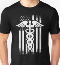 Nurses Caduceus Vintage Flag Unisex T-Shirt